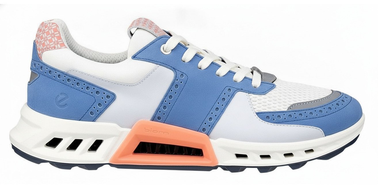 Ecco Biom C4 mens golf shoes, federal blue/white/burnt coral