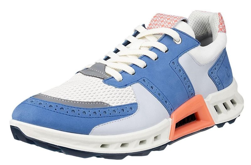 Ecco Biom C4 mens golf shoes, federal blue/white/burnt coral