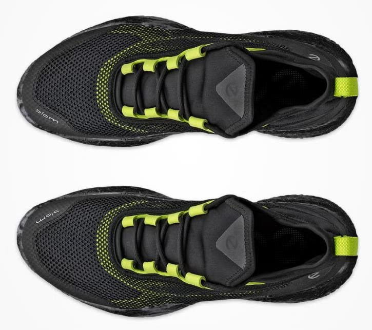 Ecco Biom H5 mens golf shoes, black/lime punch