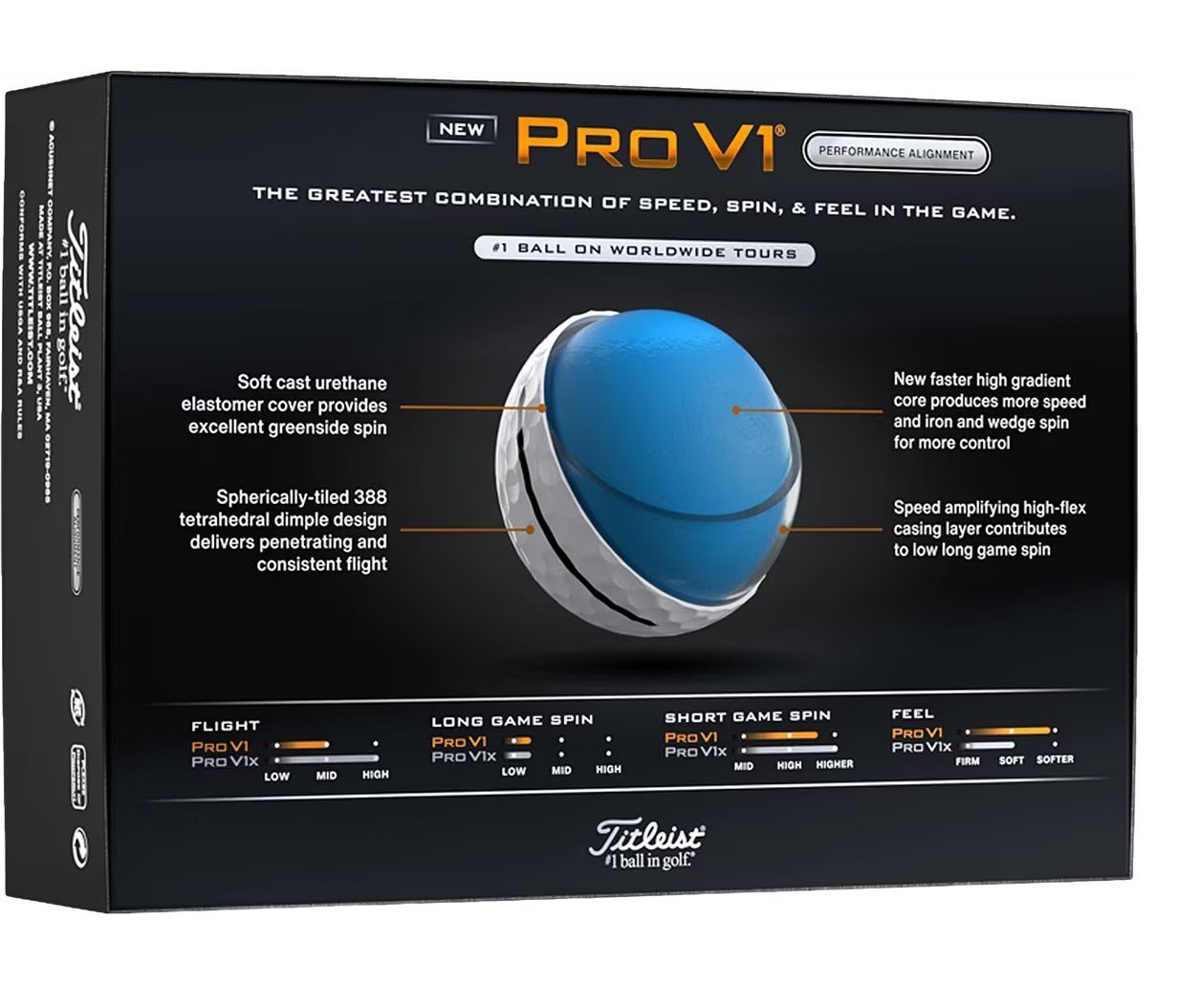 Titleist Pro V1 2025 golf balls, Performance Alignment Black