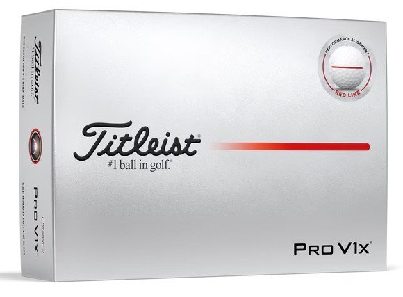 Titleist Pro V1x 2025 golf balls, Performance Alignment RED