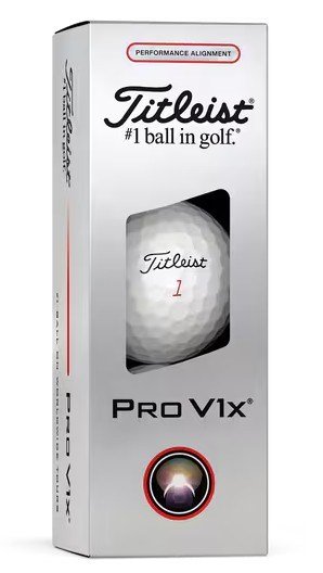 Titleist Pro V1x 2025 golf balls, Performance Alignment RED