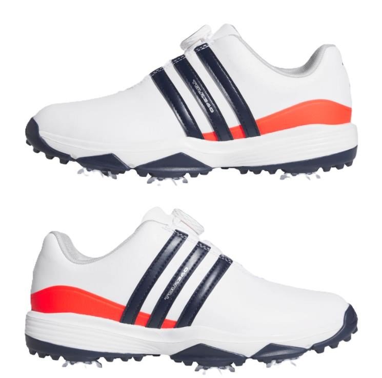 Adidas Tour360 24 Boa junior golf shoes, white