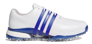 Adidas Tour360 24 mens golf shoes, white/royal blue/scarlet