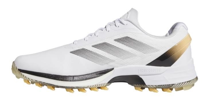 Adidas Adizero ZG Spikeless mens golf shoes, cloud white/core black/ice tangerine