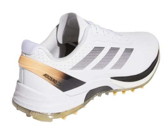 Adidas Adizero ZG Spikeless mens golf shoes, cloud white/core black/ice tangerine