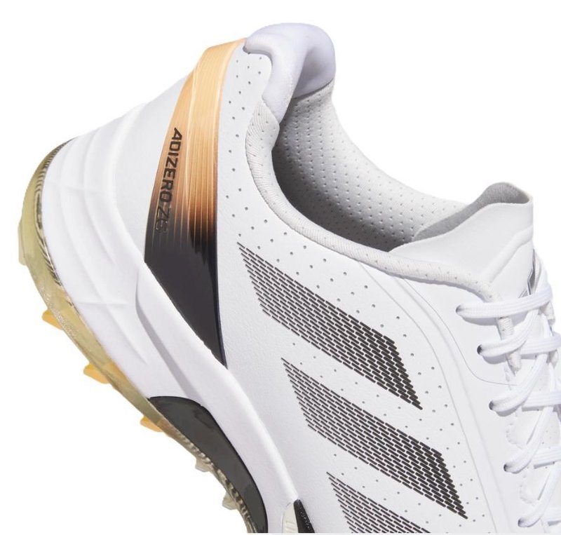 Adidas Adizero ZG Spikeless mens golf shoes, cloud white/core black/ice tangerine