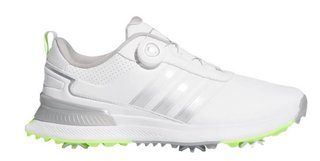Adidas R2C Boa mens golf shoes, white/silver/lucid lemon