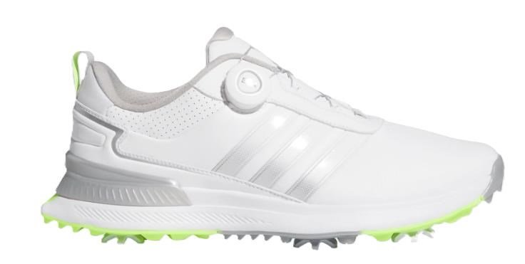 Adidas R2C Boa mens golf shoes, white/silver/lucid lemon