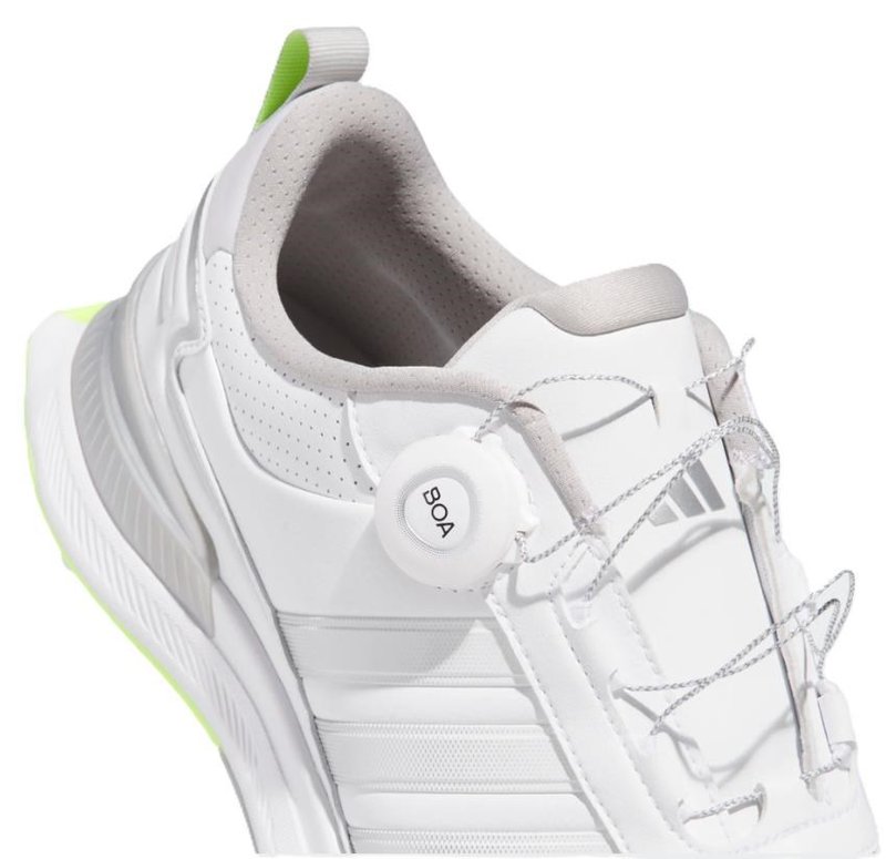 Adidas R2C Boa mens golf shoes, white/silver/lucid lemon