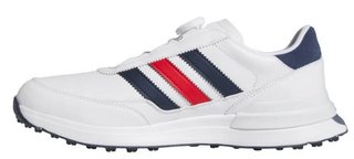 Adidas S2G 26 Boa mens golf shoes, cloud white/collegiate navy/better scarlet