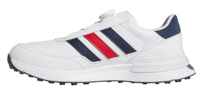 Adidas S2G 26 Boa mens golf shoes, cloud white/collegiate navy/better scarlet