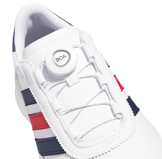 Adidas S2G 26 Boa mens golf shoes, cloud white/collegiate navy/better scarlet