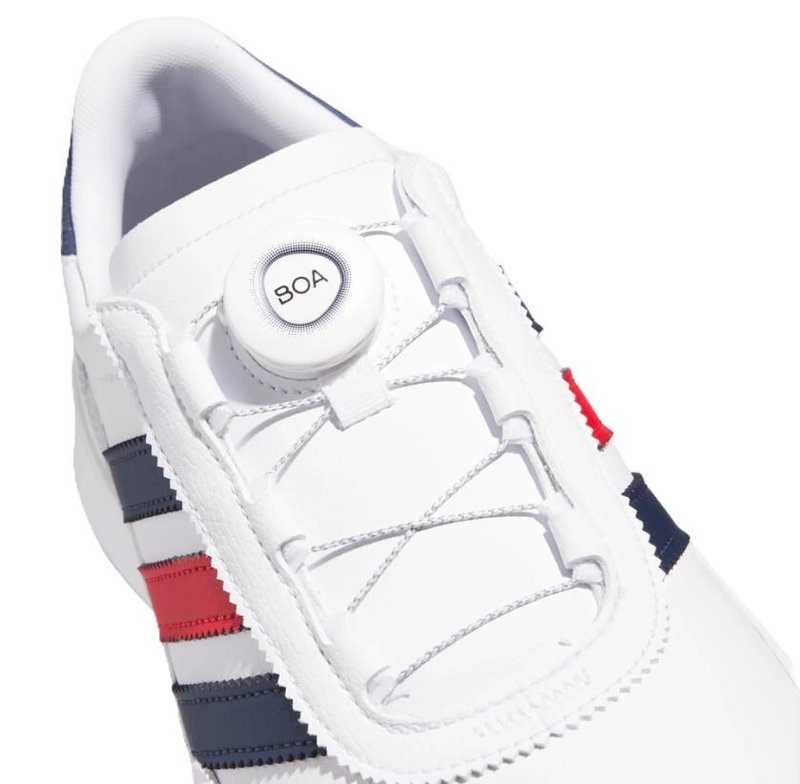 Adidas S2G 26 Boa mens golf shoes, cloud white/collegiate navy/better scarlet