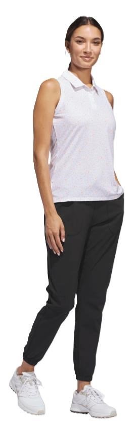 Adidas Ultimate365 All Over Print Sleeveless women's polo, white