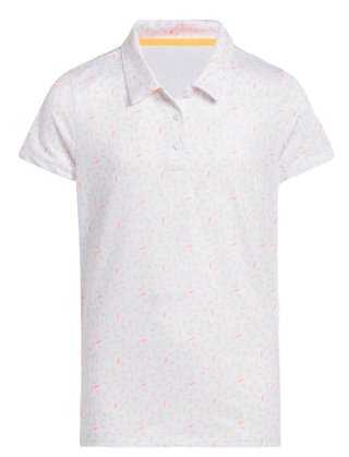 Adidas Print junior polo, white