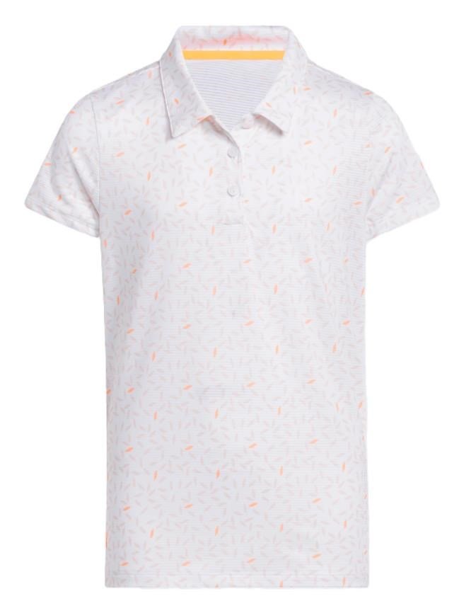 Adidas Print junior polo, white