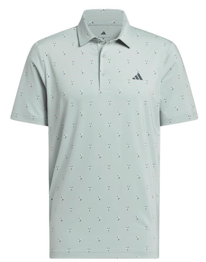 Adidas Ultimate365 Essence Print men's polo, wonder sage