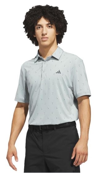 Adidas Ultimate365 Essence Print men's polo, wonder sage