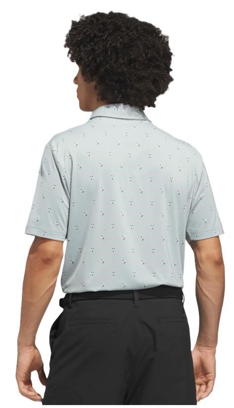 Adidas Ultimate365 Essence Print men's polo, wonder sage