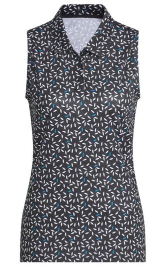 Adidas Ultimate365 All Over Print Sleeveless women's polo, black