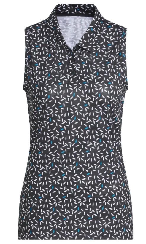 Adidas Ultimate365 All Over Print Sleeveless women's polo, black