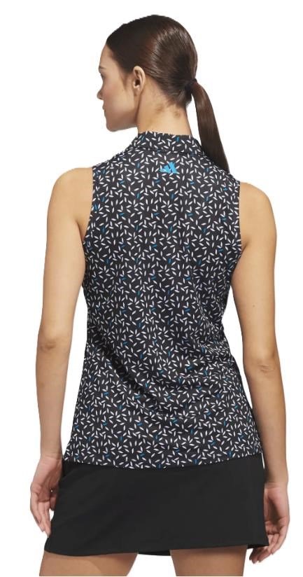Adidas Ultimate365 All Over Print Sleeveless women's polo, black