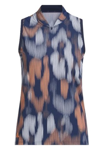 Adidas Ultimate 365 Ottoman Printed Sleeveless women's polo, navy