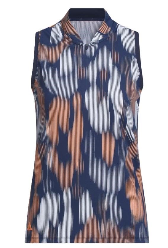 Adidas Ultimate 365 Ottoman Printed Sleeveless women's polo, navy