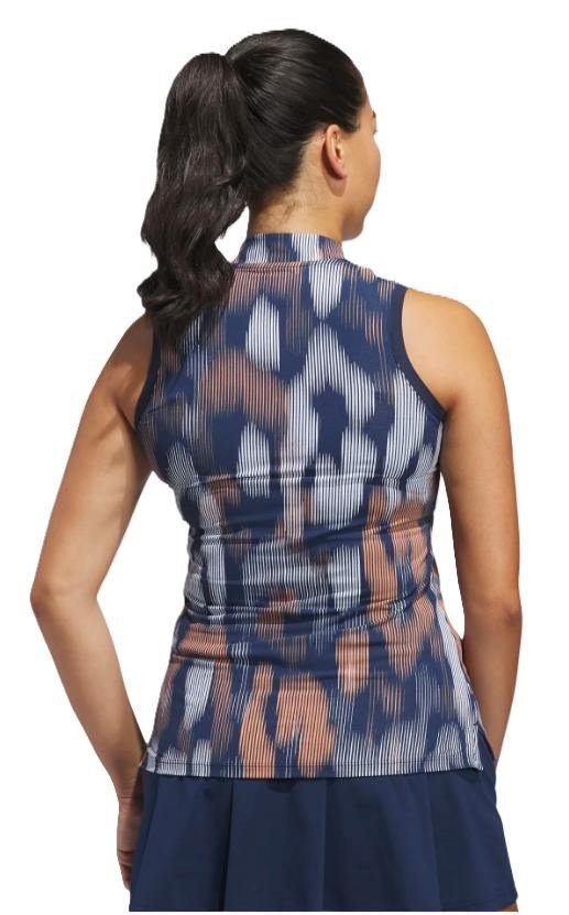 Adidas Ultimate 365 Ottoman Printed Sleeveless women's polo, navy