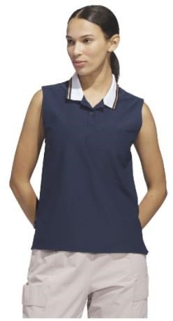 Adidas Beyond The Course Twistknit women's polo, navy/dusky orange