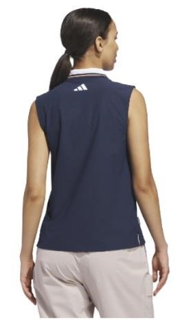 Adidas Beyond The Course Twistknit women's polo, navy/dusky orange