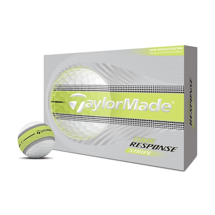 TaylorMade Tour Response Stripe Golf Balls 2026 NEON YELLOW (12 balls)