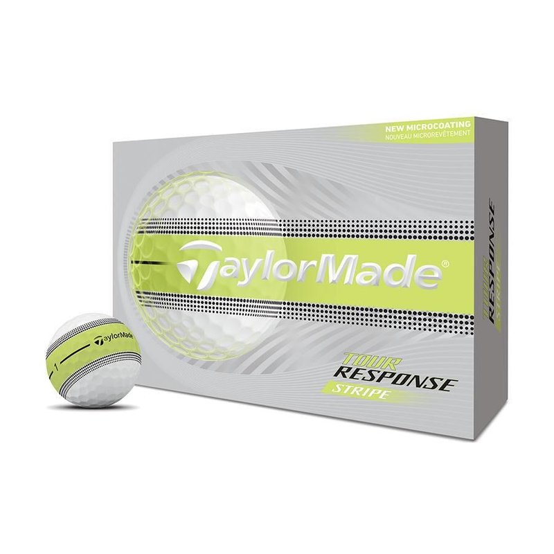 TaylorMade Tour Response Stripe Golf Balls 2026 NEON YELLOW (12 balls)