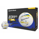 TaylorMade SpeedSoft Ink golf balls 2026, yellow/blue