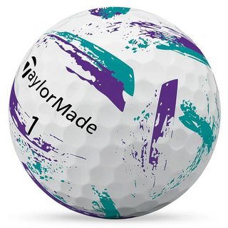 TaylorMade SpeedSoft Ink golf balls, purple/teal