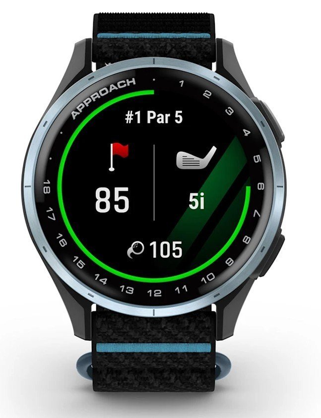 Garmin Approach J1 junior GPS watch, black/azure aluminium