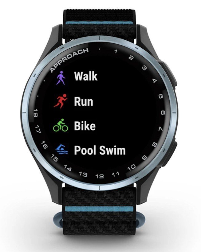 Garmin Approach J1 junior GPS watch, black/azure aluminium