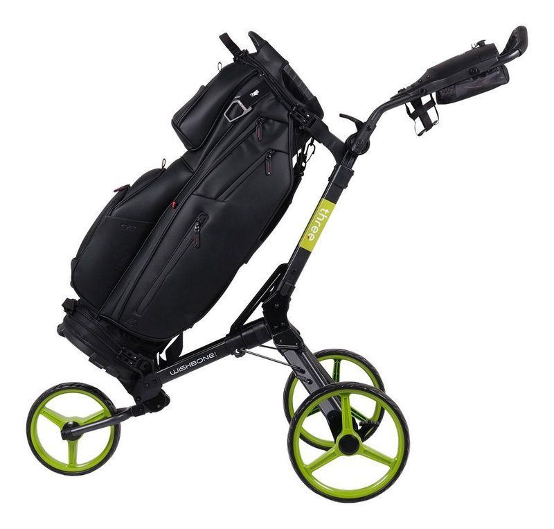 Wishbone Cube Three manual trolley, black/lime