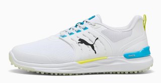 Puma Ignite Elevate 2 mens golf shoes, white/speed blue/apple spritz