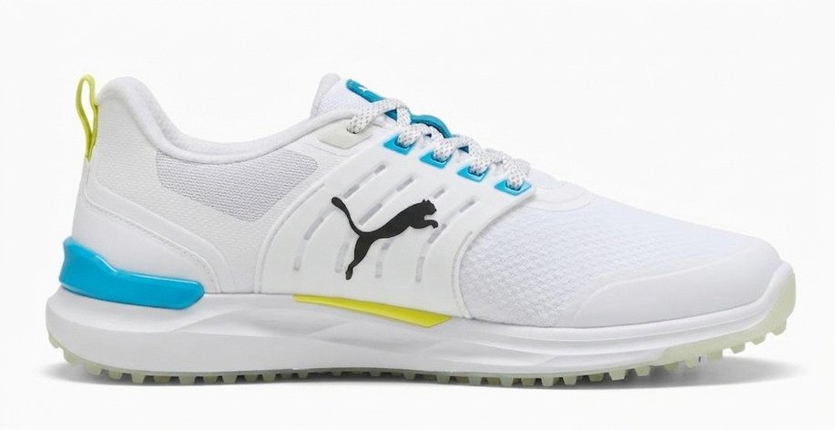 Puma Ignite Elevate 2 mens golf shoes, white/speed blue/apple spritz