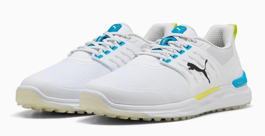 Puma Ignite Elevate 2 mens golf shoes, white/speed blue/apple spritz