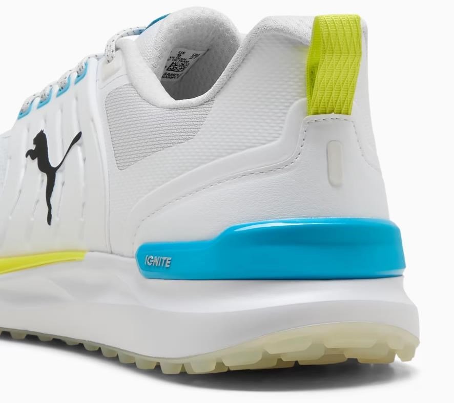 Puma Ignite Elevate 2 mens golf shoes, white/speed blue/apple spritz