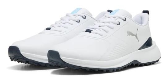 Puma Fusion Grip 6 Evo mens golf shoes, white/silver