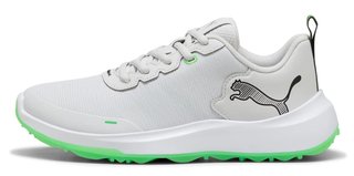 Puma Gruve Sport junior golf shoes, white/fluro green