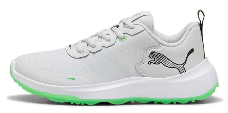 Puma Gruve Sport junior golf shoes, white/fluro green