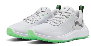 Puma Gruve Sport junior golf shoes, white/fluro green