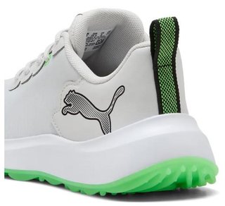 Puma Gruve Sport junior golf shoes, white/fluro green