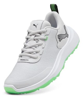 Puma Gruve Sport junior golf shoes, white/fluro green