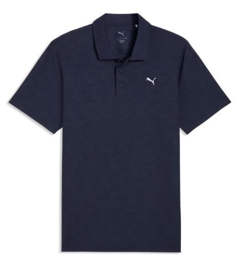 Puma Mattr Deco Jacquard men's polo, deep navy